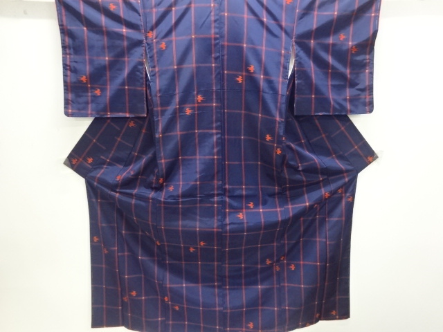 JAPANESE KIMONO / YONEZAWA TSUMUGI / WOVEN GRID
